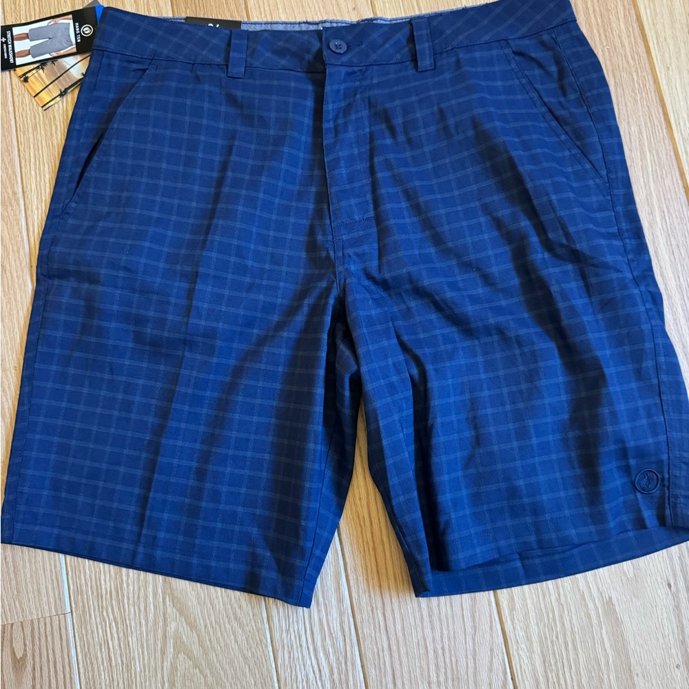 NWT Men’s Hang Ten Blue Plaid Shorts Size 36